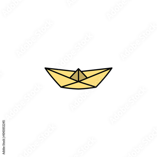 Paper boat colored vector icon on white background. Stock vector EPS10