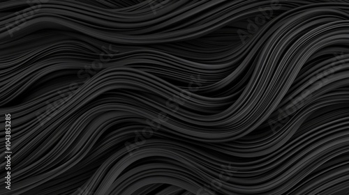 Abstract black wavy background.