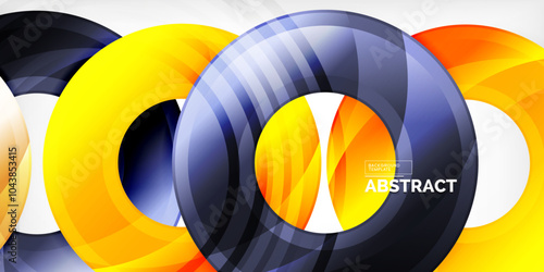 Circles, round elements, ring shapes premium background. Vector Illustration For Wallpaper, Banner, Background, Card, Book Illustration, landing page