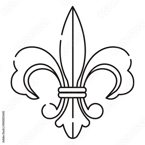 Fleur de lys coat of arms symbol icon Vector