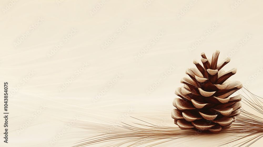 A solitary pine cone sits elegantly on a light, natural surface, accompanied by sparse strands of dried grass, creating a serene and tranquil atmosphere. A solitary pine cone sits elegantly on a light, natural surface, accompanied by sparse strands of dried grass, creating a serene and tranquil atmosphere.