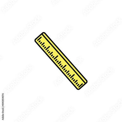 Ruler colored vector icon on white background. Stock vector EPS10