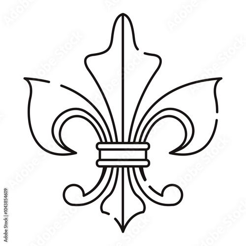 Fleur de lys coat of arms symbol icon Vector