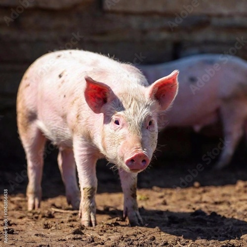 a young pig in the farm