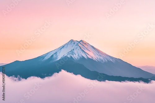 Majestic Mountain Peak in Soft Pink Hues