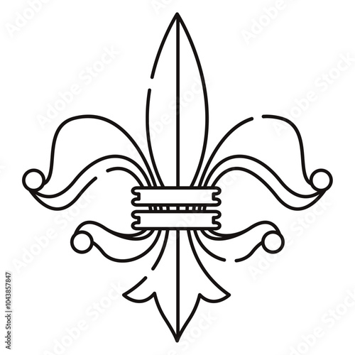 Fleur de lys coat of arms symbol icon Vector