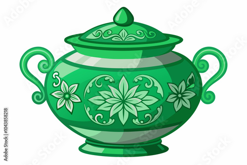 Tea pot, illustration, vector on white background