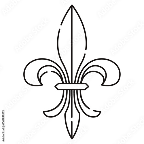 Fleur de lys coat of arms symbol icon Vector