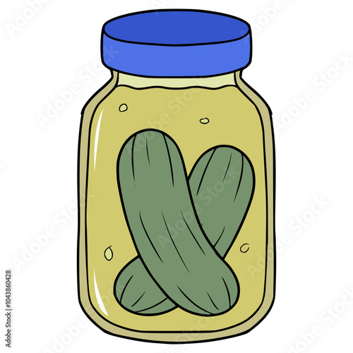 pickle jar illustration hand drawn isolated vector