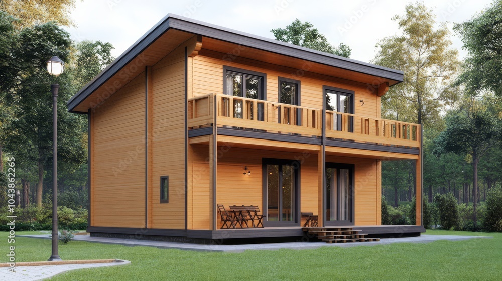 Modern Wooden House Design: Two-Story Cabin in the Woods Modern Wooden House Design: Two-Story Cabin in the Woods