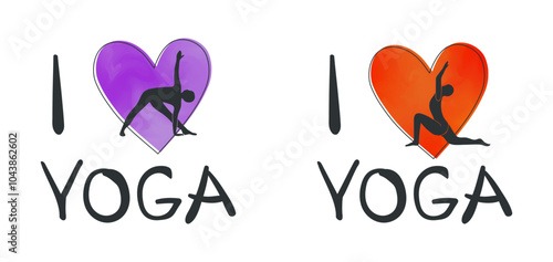 I Love Yoga Typography Logo Designs
