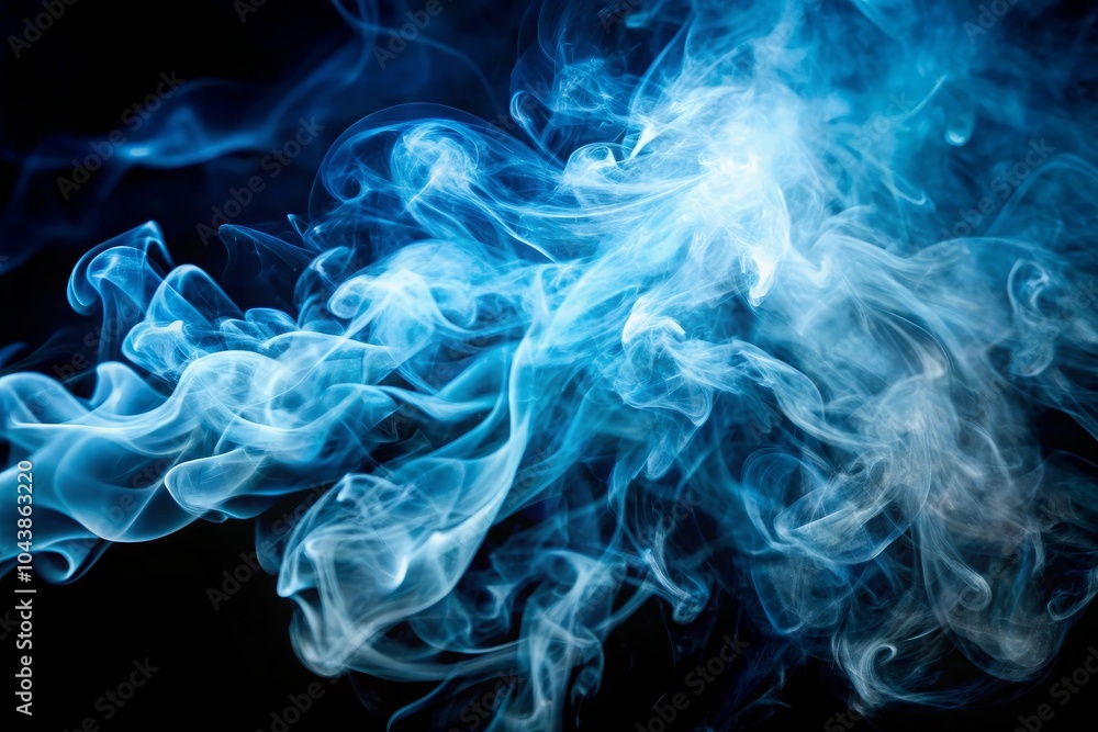 A blue smokey wave with a white background A blue smokey wave with a white background