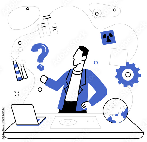 Risk management vector illustration. In realm business, risk management is guardian ensuring safety financial endeavors Strategy is compass steering ship success through dangerous waters risk