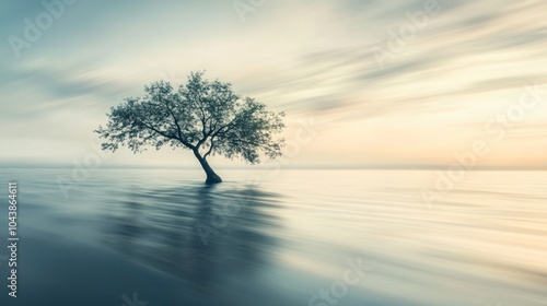 Solitary Tree in a Still Lake
