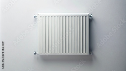 Radiant white radiator against white background