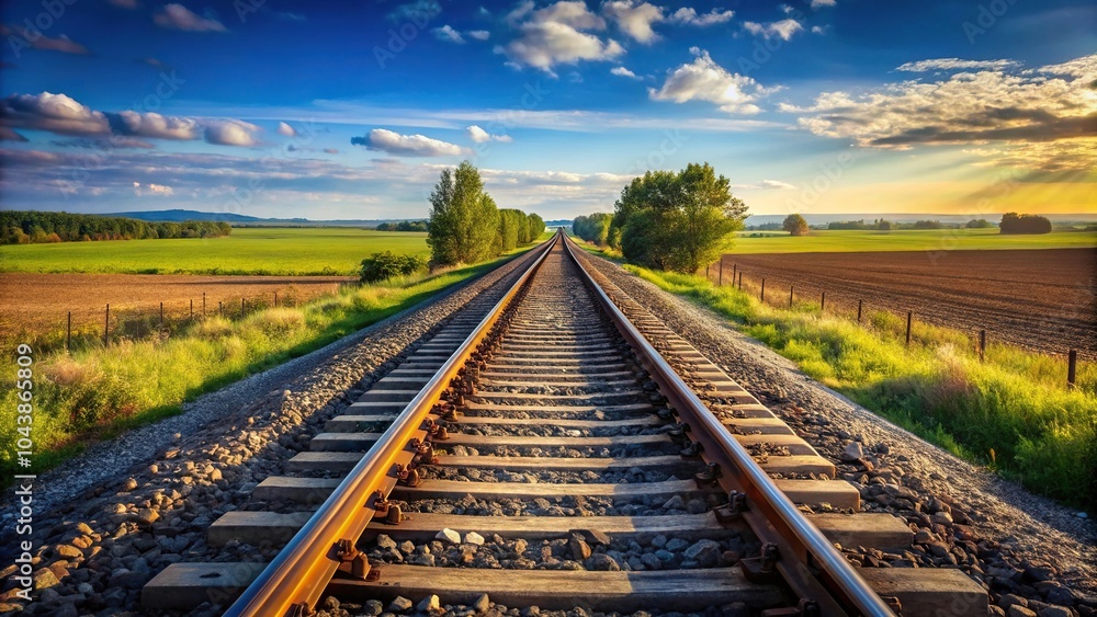 Fototapeta premium Railroad bridge stretching across a vast distance