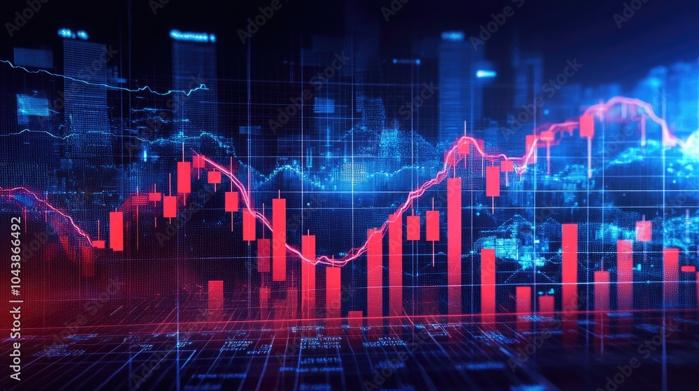 Stock market or forex trading graph and candlestick chart suitable for financial investment concept. Economy trends background for business idea and all art work design. Abstract finance background Stock market or forex trading graph and candlestick chart suitable for financial investment concept. Economy trends background for business idea and all art work design. Abstract finance background