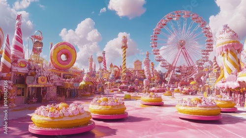 Whimsical Candyland Amusement Park