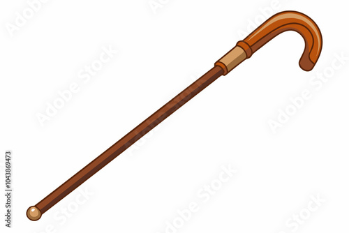 Walking cane isolated on white background