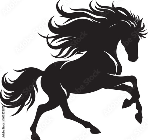 Silhouette of Horse on white background eps 10