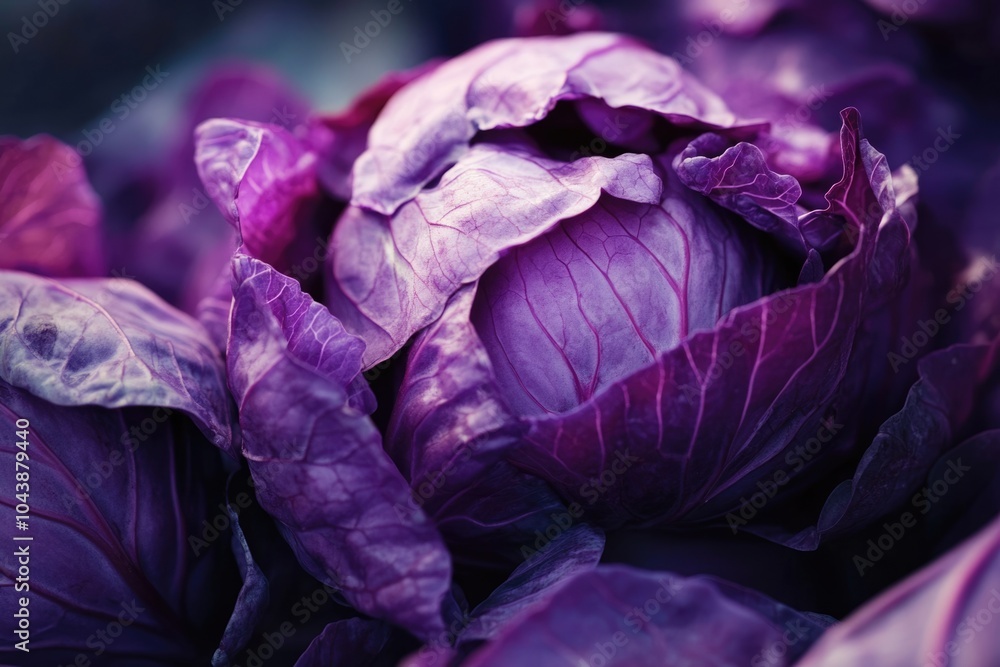 Vibrant Red Cabbage Close-up. Fresh and Healthy Ingredient Perfect for Cooking and Nutrition Vibrant Red Cabbage Close-up. Fresh and Healthy Ingredient Perfect for Cooking and Nutrition