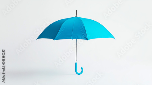 Blue Umbrella Isolated on White Background Protection Rain Weather Rainy Day