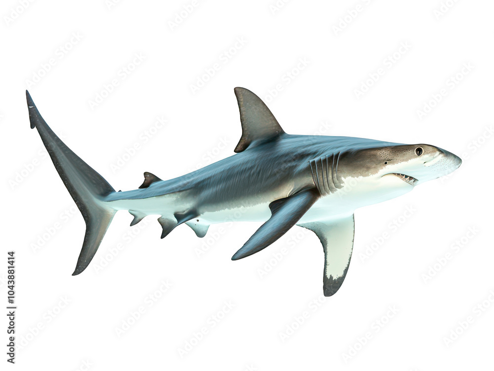 Great white shark swimming gracefully in the ocean's deep blue waters, showcasing its powerful structure and sharp features. Great white shark swimming gracefully in the ocean's deep blue waters, showcasing its powerful structure and sharp features.