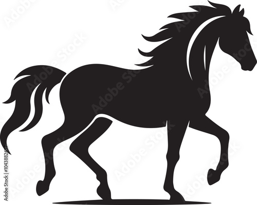 Silhouette of Horse on white background eps 10