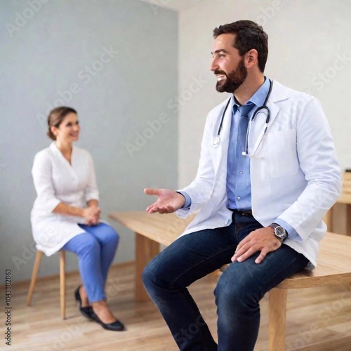 doctor and patient in hospital.