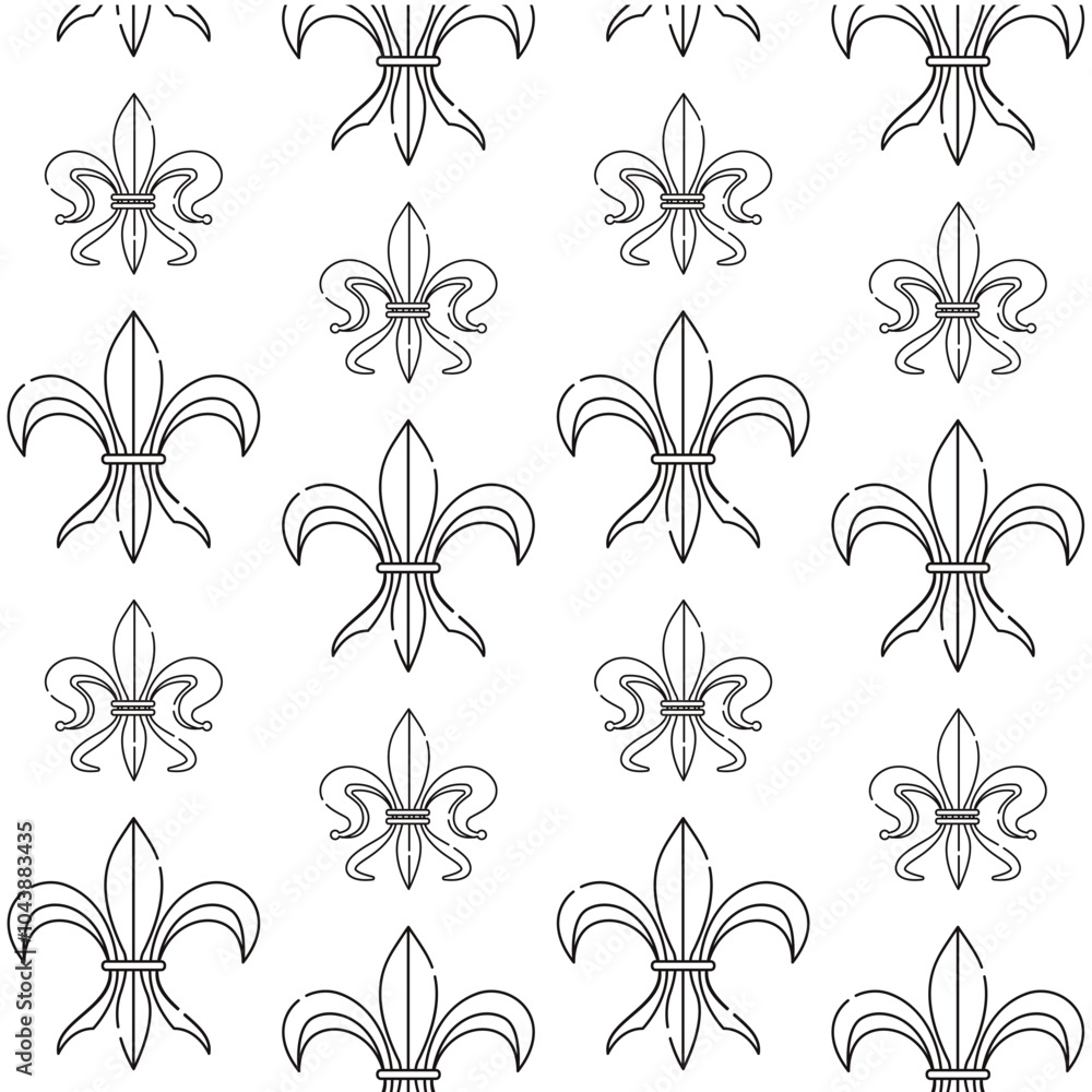 Fleur de lys symbol pattern background Vector Fleur de lys symbol pattern background Vector