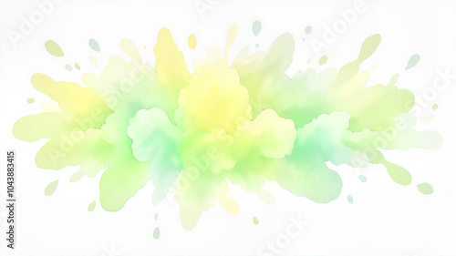 Dynamic splash of yellow and green capturing spring energy

