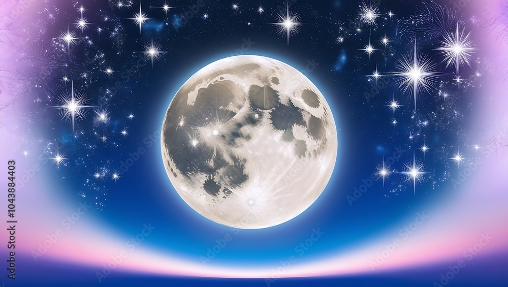 Naklejka premium Charming moon wallpaper showcasing glowing craters and peaceful cloud formations