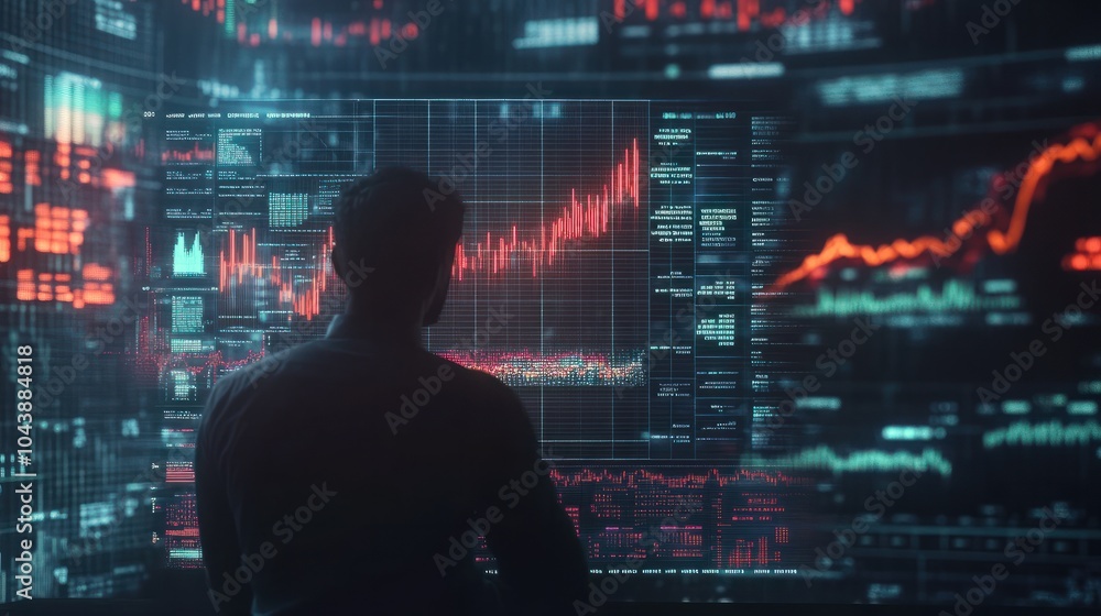 Banking business finance and investment concept Businessman analyzing market data financial graph report economic growth business strategy planning and solution risk management : Generative AI Banking business finance and investment concept Businessman analyzing market data financial graph report economic growth business strategy planning and solution risk management : Generative AI