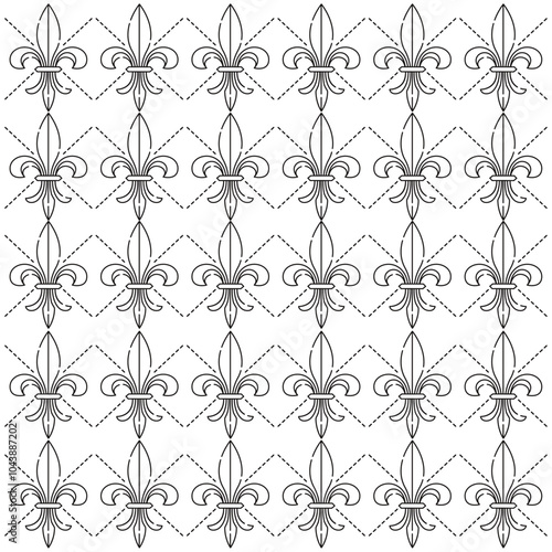 Fleur de lys symbol pattern background Vector