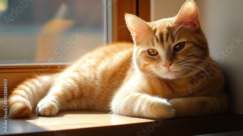 Wallpaper Mural Domestic Feline Resting in Sunlight Indoors Torontodigital.ca