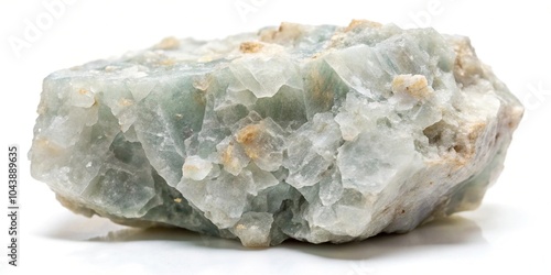 Raw phosphate mineral rock specimen isolated on white background