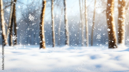 Tranquil Winter Scene in Snowy Forest