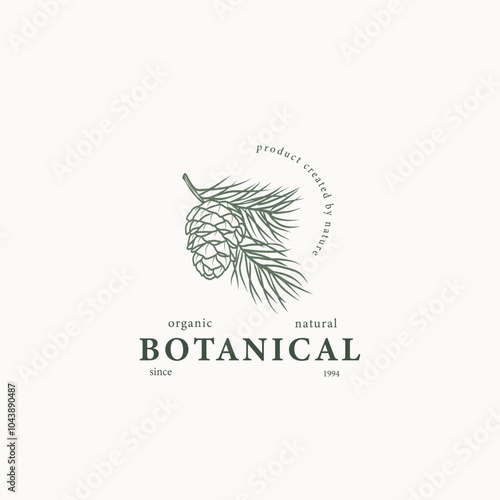 Line art cedar branch logo