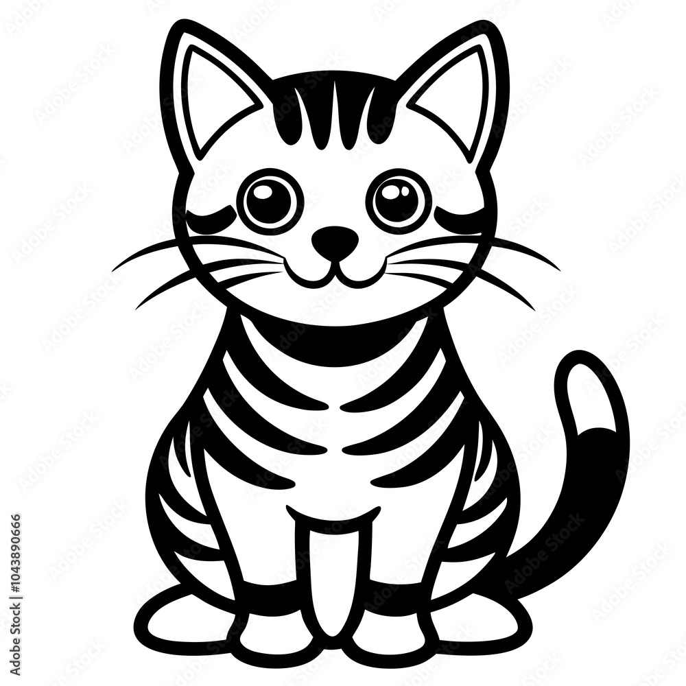 Fototapeta premium A cute mascot cat logo vector silhouette an white background