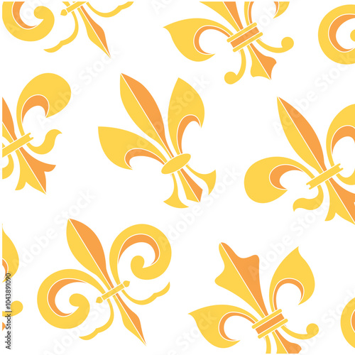 Fleur de lys symbol pattern background Vector