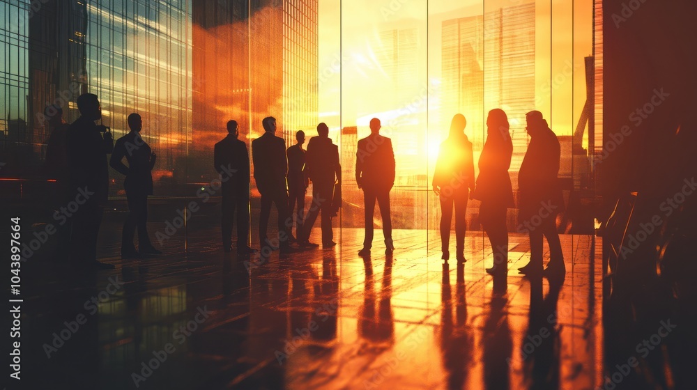 Group of Business People Meeting Back Lit Concept Group of Business People Meeting Back Lit Concept