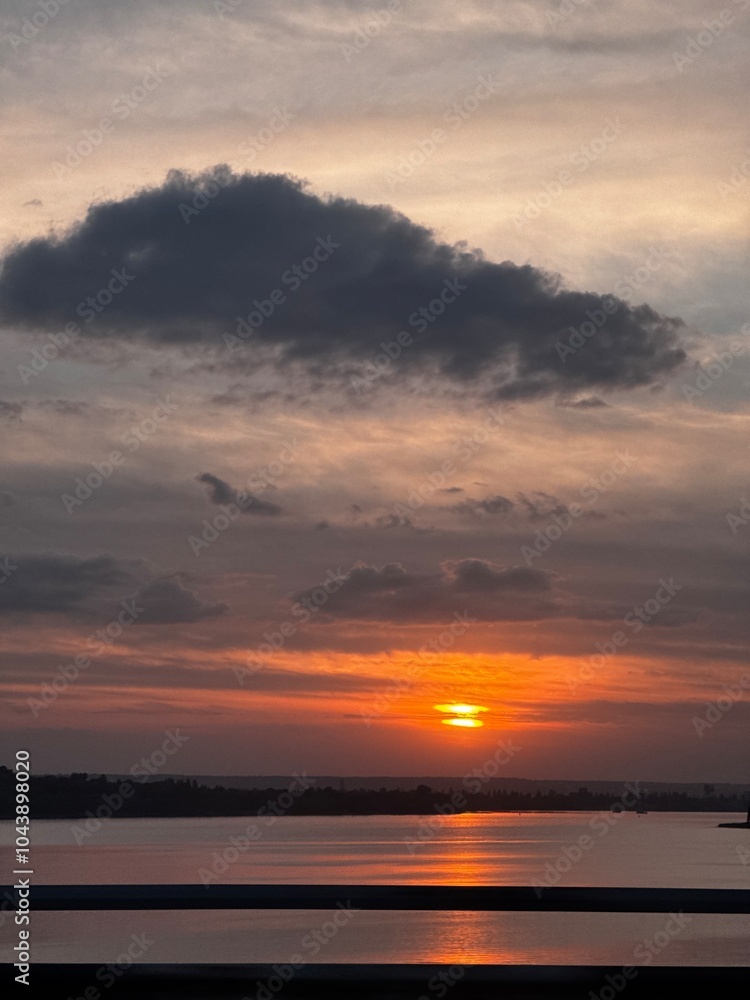 sunset over the Dnipro river sunset over the Dnipro river