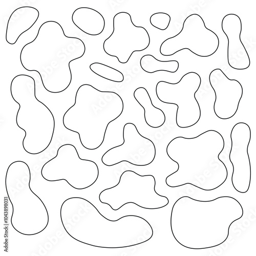 Wallpaper Mural Illustration of various organic, blob like shapes scattered randomly. Torontodigital.ca