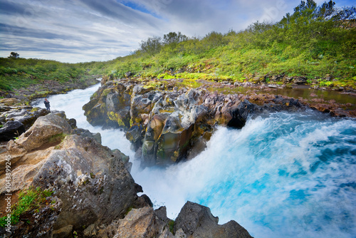 Hlauptungufoss waterfall in...