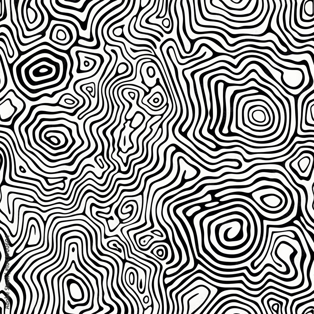 A complex design of swirling black and white patterns creates an intriguing abstract visual. The varied contours and undulating shapes draw the eye, inviting exploration of the texture and flow. A complex design of swirling black and white patterns creates an intriguing abstract visual. The varied contours and undulating shapes draw the eye, inviting exploration of the texture and flow.