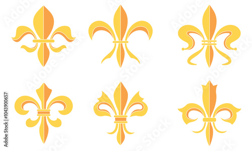 Fleur de lys coat of arms symbols Set Vector