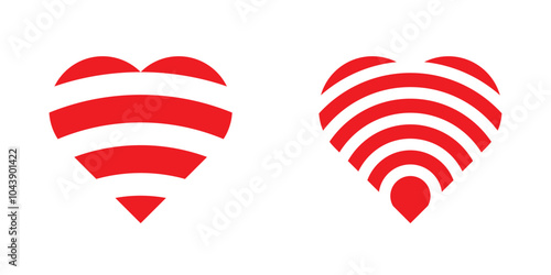 Wi-Fi heart. Logo. Internet. Communication. Illustration