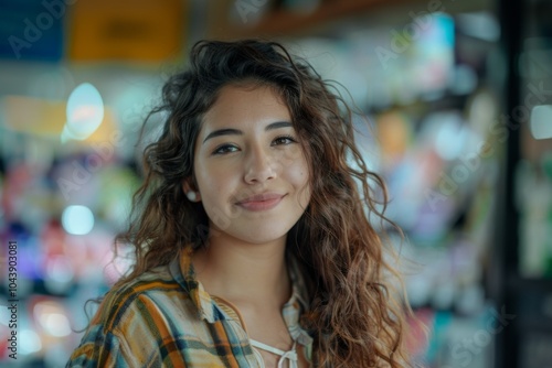 Wallpaper Mural Young adult Hispanic female retail sales associate Torontodigital.ca