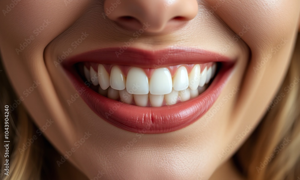 Close up of a woman smile showing perfect teeth Close up of a woman smile showing perfect teeth