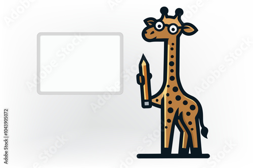 A giraffe is teaching illustration